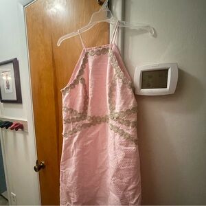 Lilly Pulitzer pearl paradise tint shift halter dress